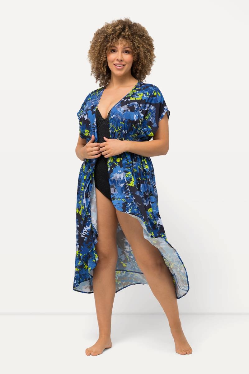 Große Größen Wickel-Kaftan, Damen, blau, Größe: 3=58-64, Viskose, Ulla Popken von Ulla Popken