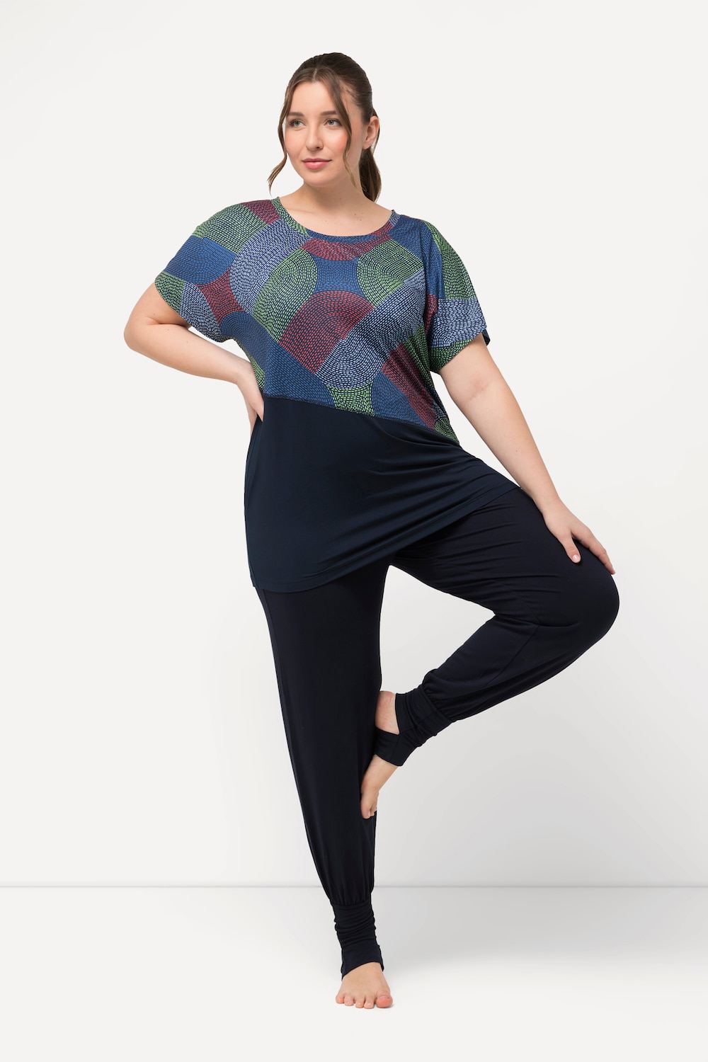 Große Größen Yoga-Hose, Damen, blau, Größe: 50/52, Viskose, Ulla Popken von Ulla Popken