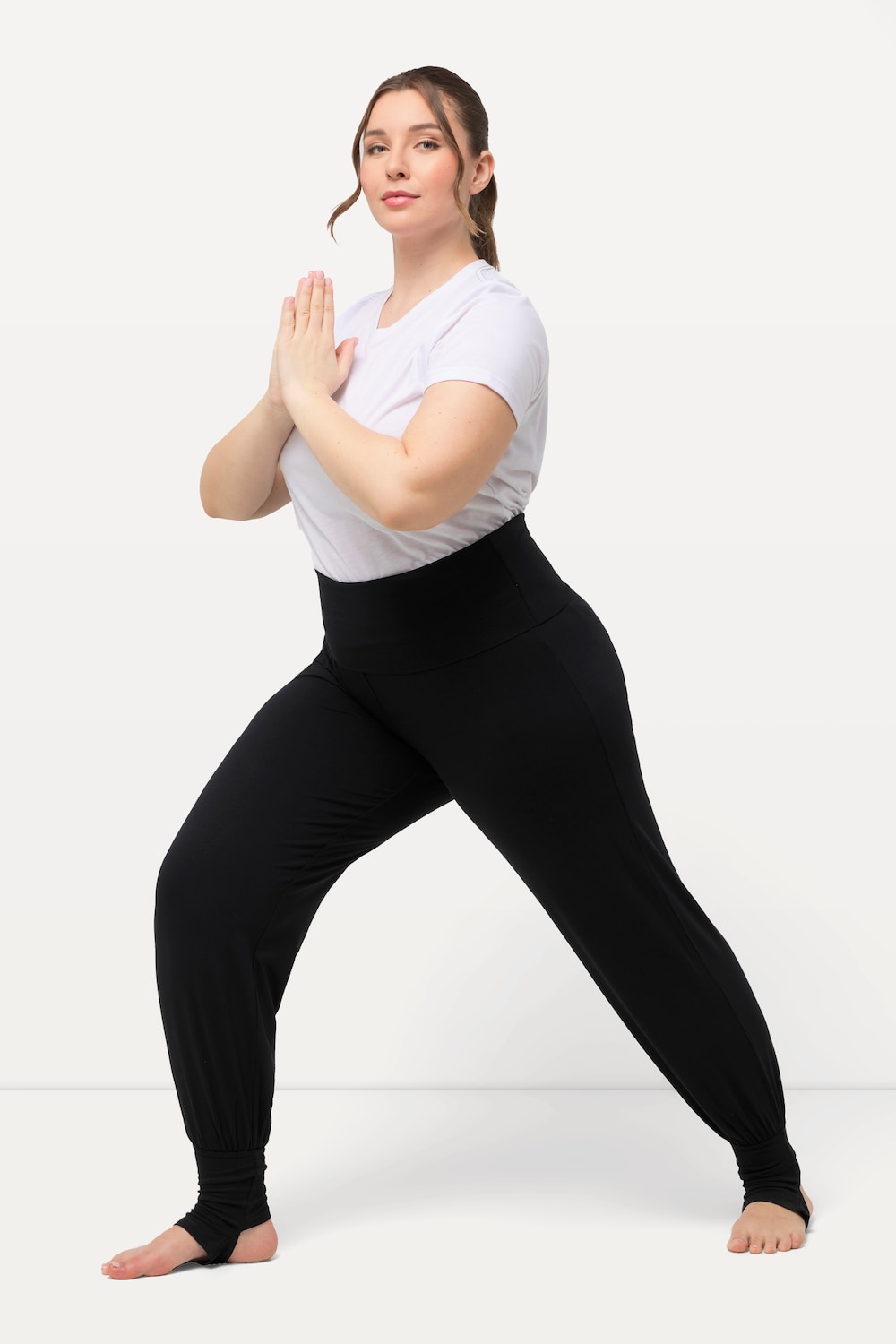 Große Größen Yoga-Hose, Damen, schwarz, Größe: 50/52, Viskose, Ulla Popken von Ulla Popken