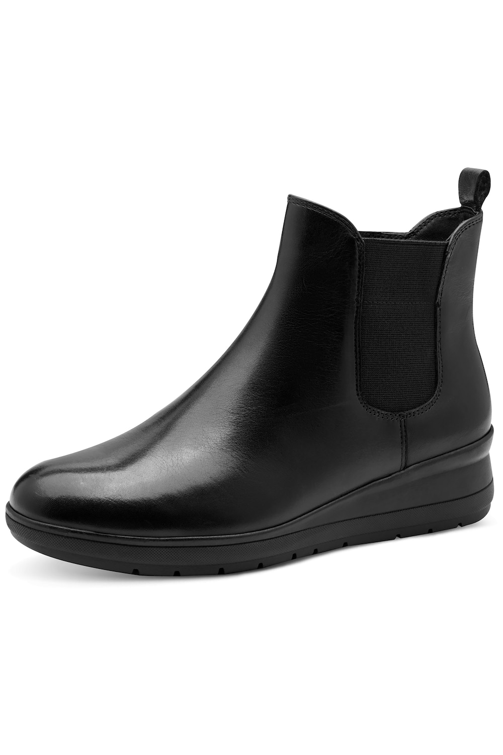Leder-Ankleboots, Damen, schwarz, Größe: 40, Leder/Sonstige/Synthetische Fasern, Ulla Popken von Ulla Popken