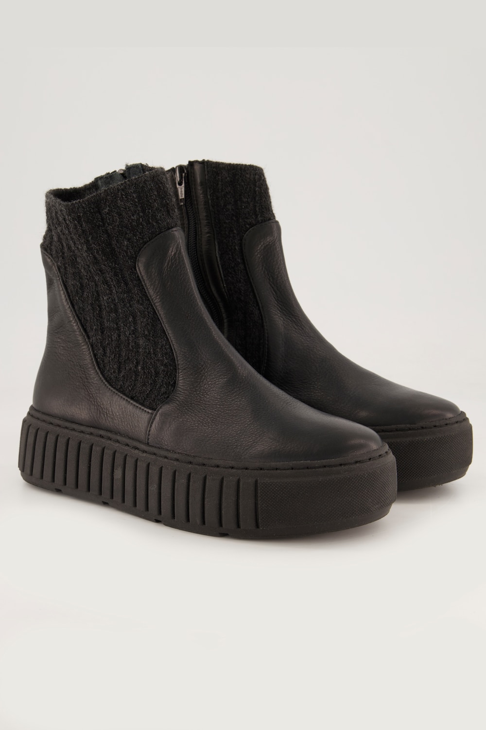 Leder-Boots, Damen, schwarz, Größe: 44, Leder, Ulla Popken von Ulla Popken