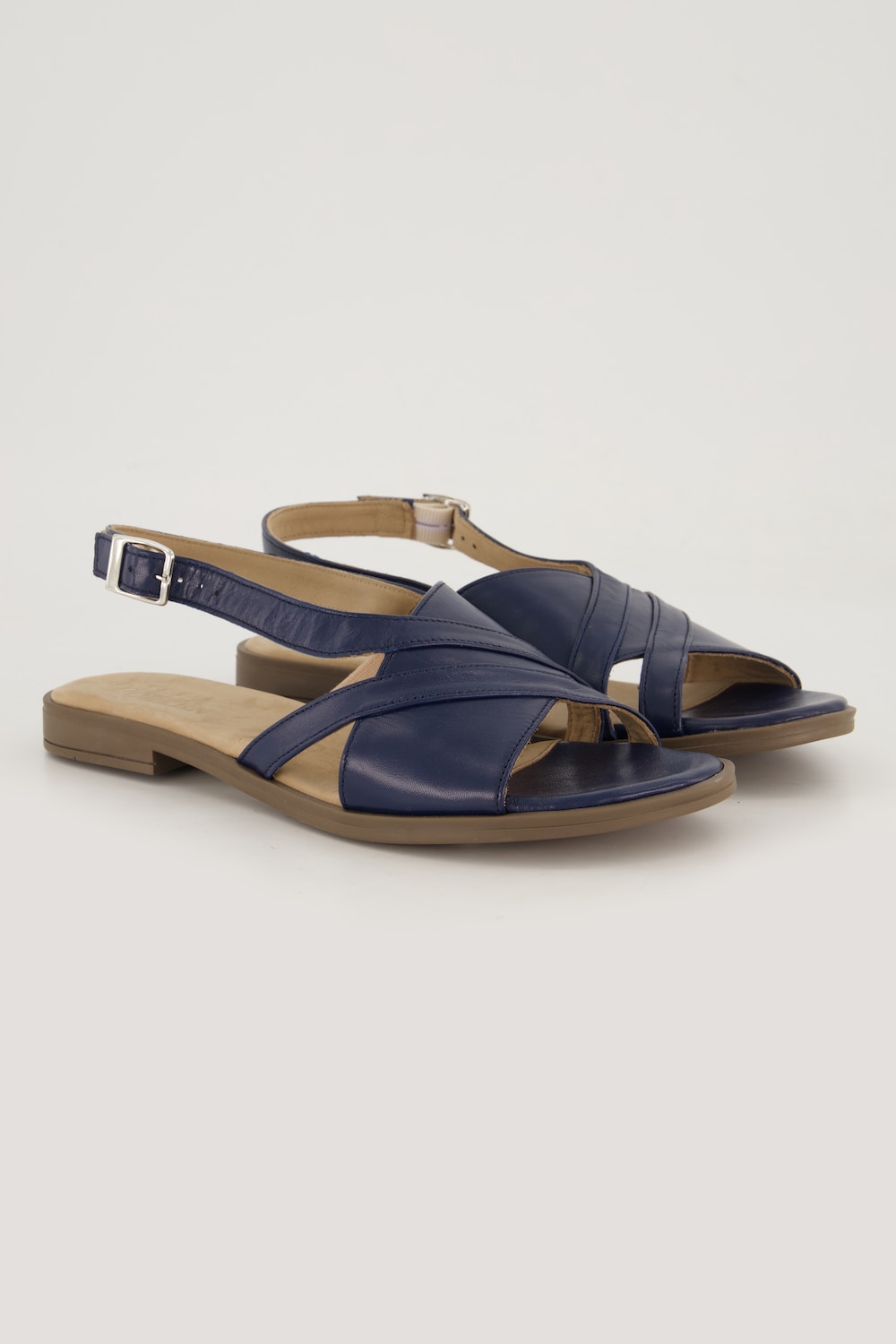 Leder-Sandalen, Damen, blau, Größe: 43, Leder, Ulla Popken von Ulla Popken