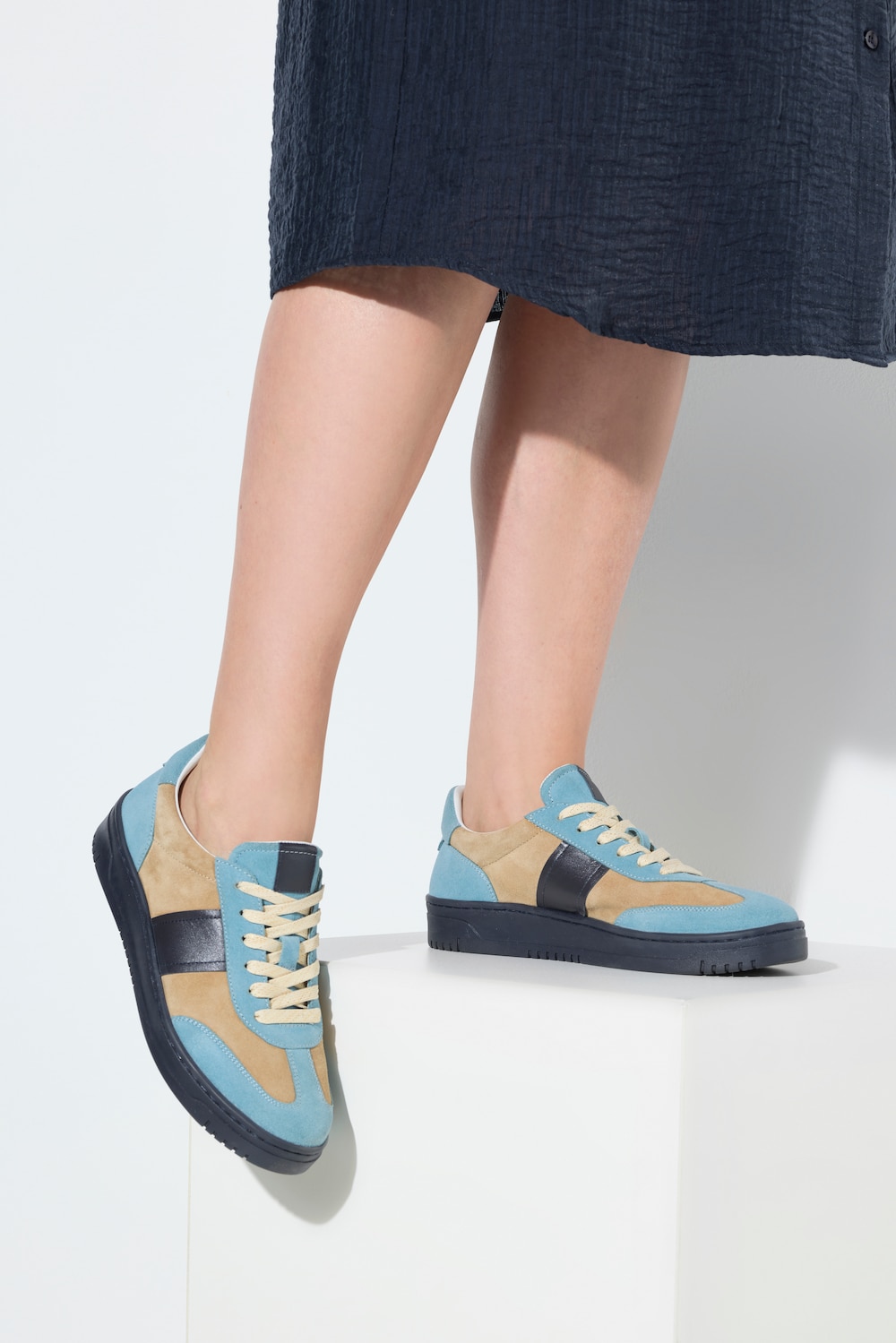 Leder-Sneaker, Damen, blau, Größe: 38, Sonstige/Leder, Ulla Popken von Ulla Popken