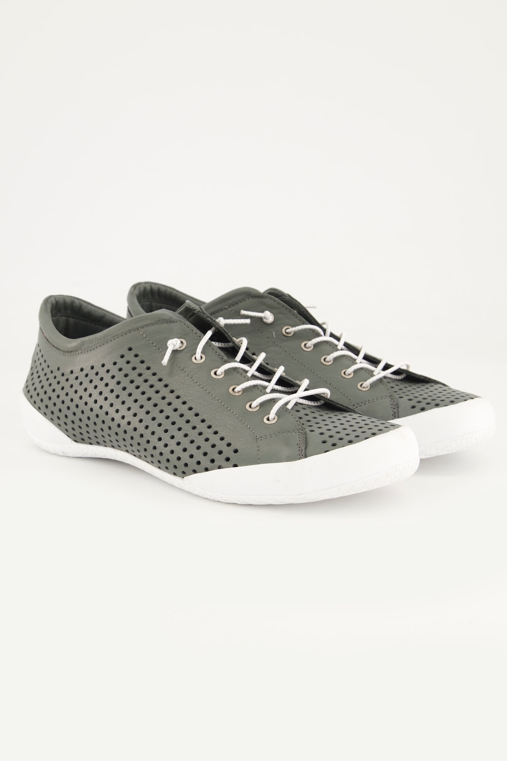 Leder-Sneaker, Damen, grau, Größe: 41, Leder, Ulla Popken von Ulla Popken