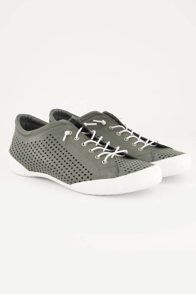 Leder-Sneaker, Damen, grau, Größe: 41, Leder, Ulla Popken von Ulla Popken