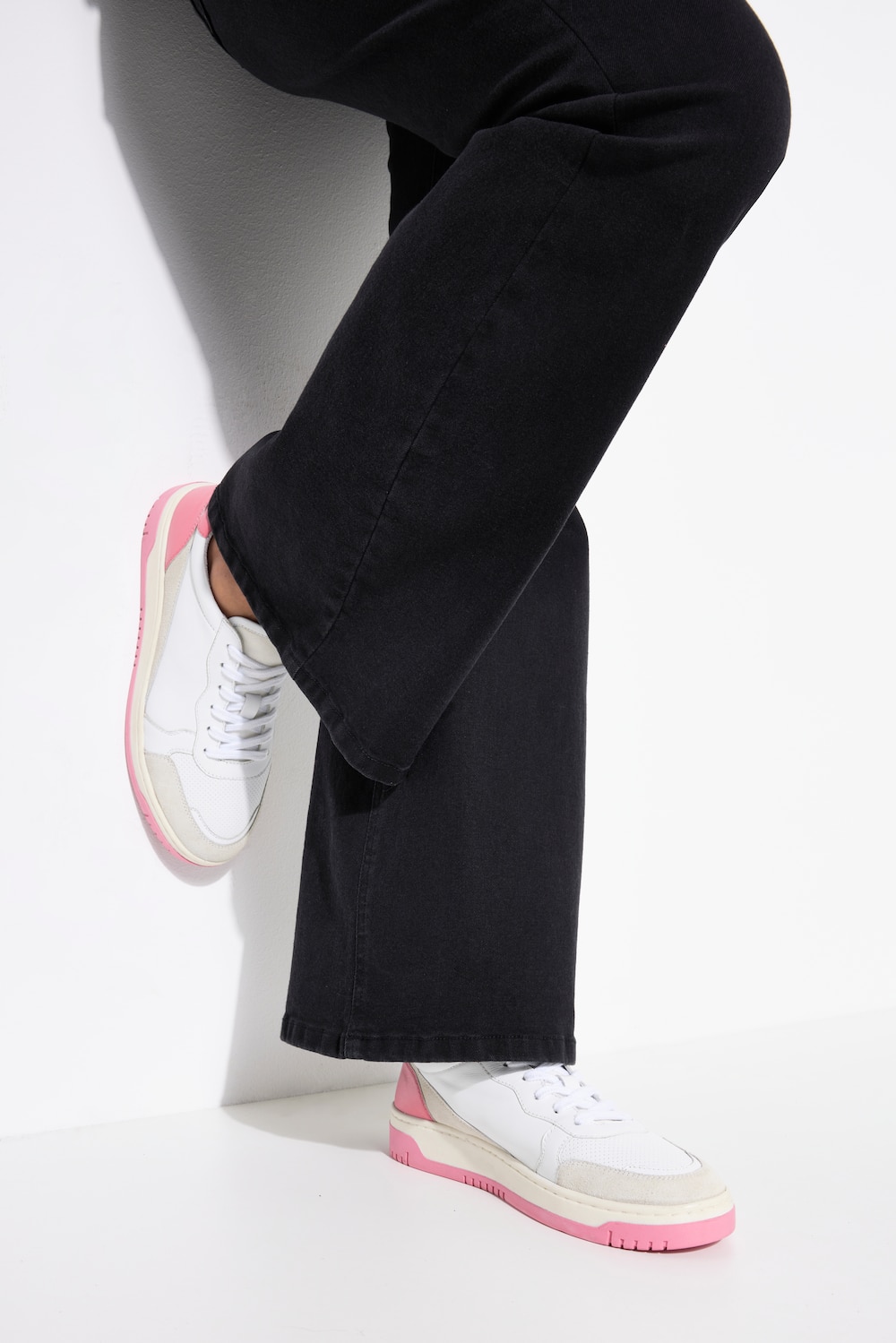 Leder-Sneaker, Damen, rosa, Größe: 44, Sonstige/Leder, Ulla Popken von Ulla Popken