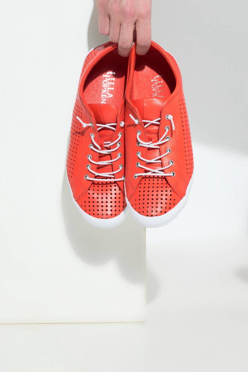 Leder-Sneaker, Damen, rot, Größe: 43, Leder, Ulla Popken von Ulla Popken