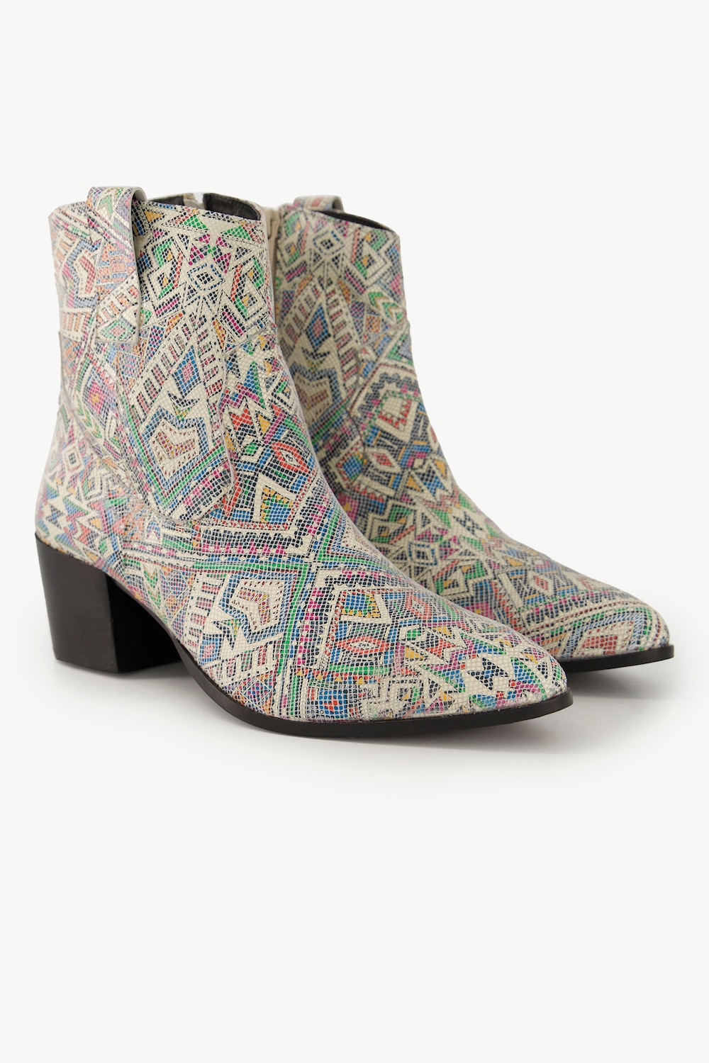 Leder-Stiefeletten, Damen, beige, Größe: 40, Leder/Synthetische Fasern, Ulla Popken von Ulla Popken