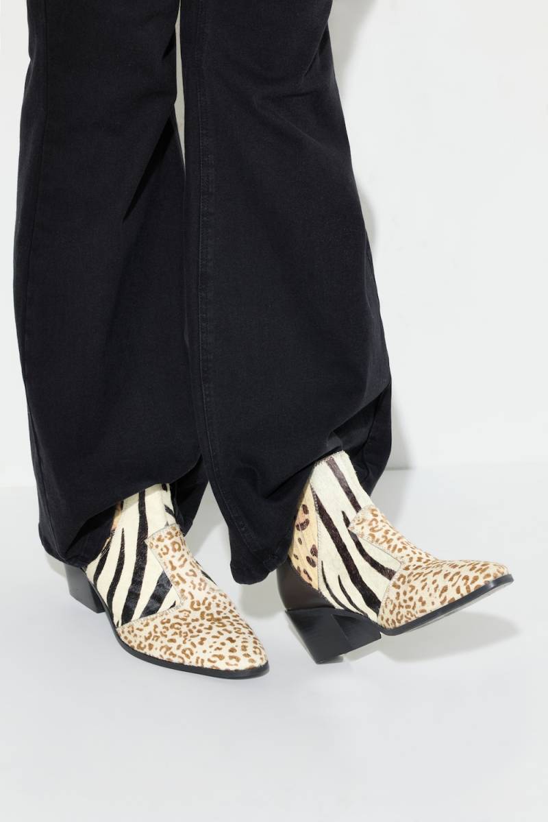 Leder-Stiefeletten, Damen, beige, Größe: 42, Sonstige/Leder, Ulla Popken von Ulla Popken