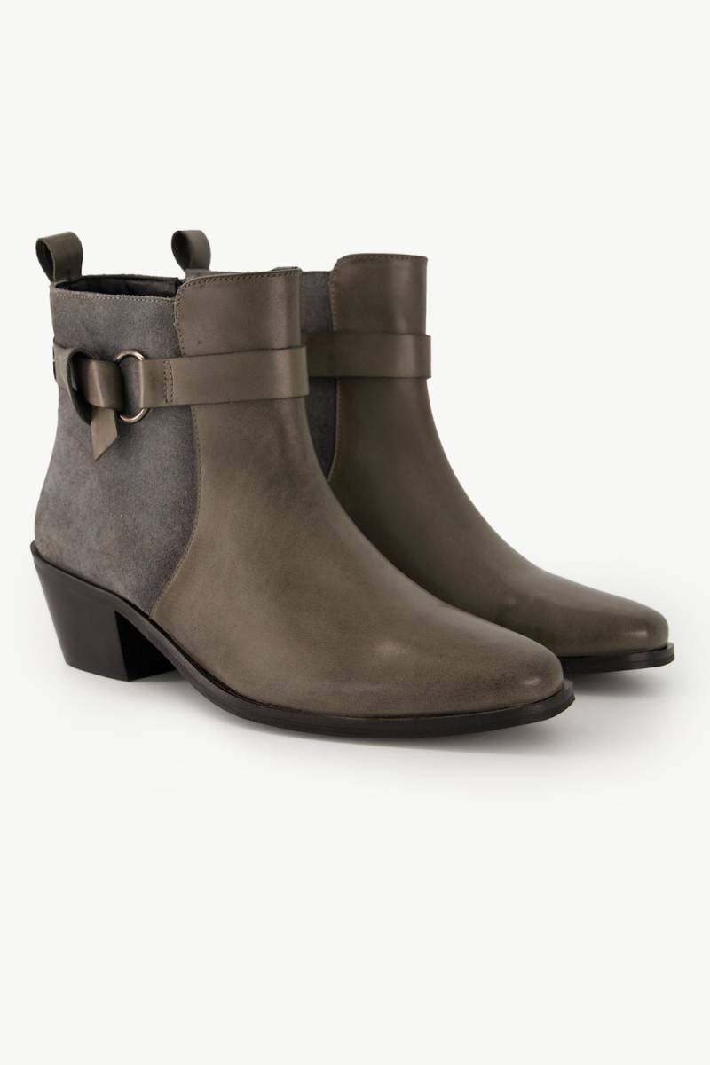 Leder-Stiefeletten, Damen, grau, Größe: 41, Leder, Ulla Popken von Ulla Popken