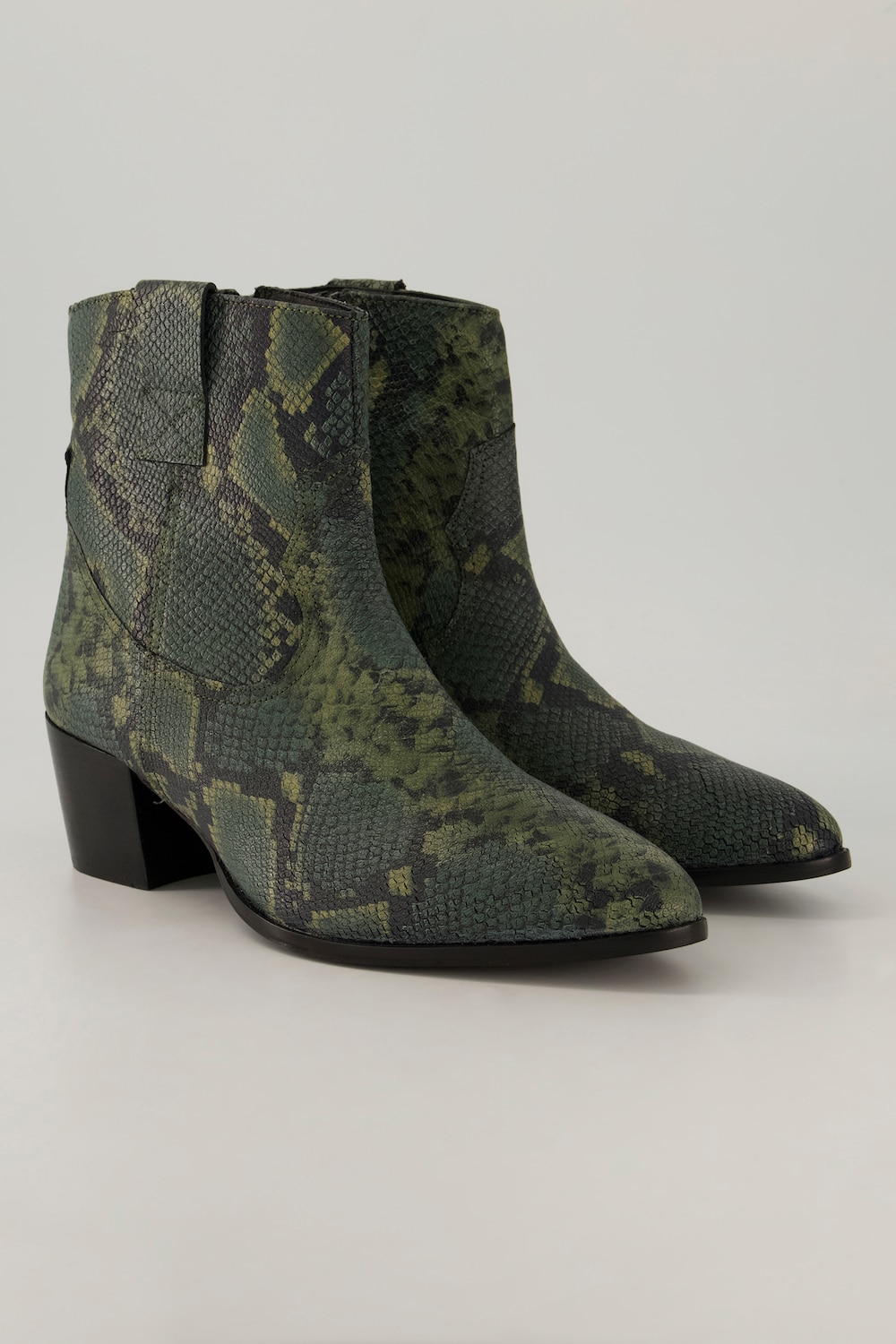 Leder-Stiefeletten, Damen, grau, Größe: 42, Leder/Synthetische Fasern, Ulla Popken von Ulla Popken