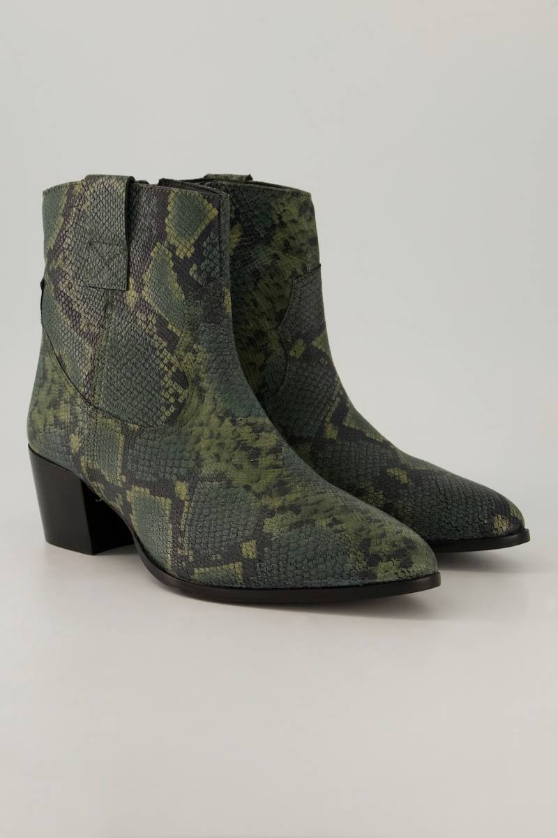 Leder-Stiefeletten, Damen, grau, Größe: 44, Leder/Synthetische Fasern, Ulla Popken von Ulla Popken