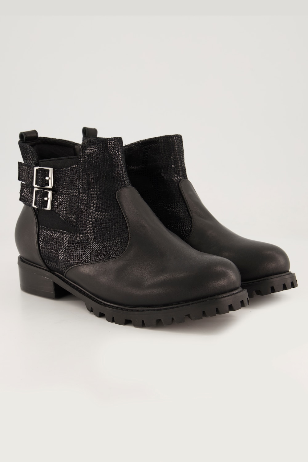 Leder-Stiefeletten, Damen, schwarz, Größe: 39, Sonstige/Leder, Ulla Popken von Ulla Popken