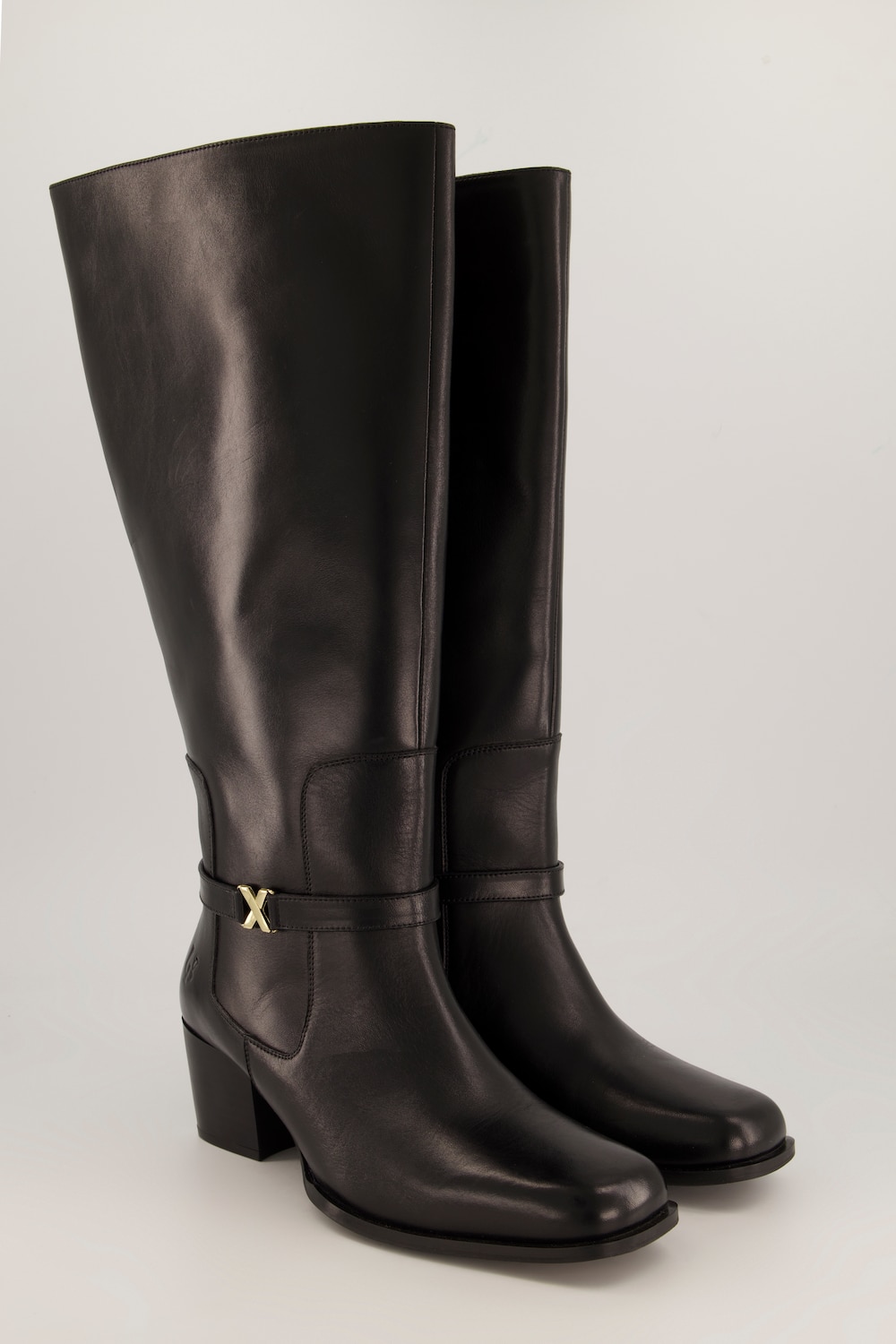 Lederstiefel, Damen, schwarz, Größe: 42, Leder/Synthetische Fasern, Ulla Popken von Ulla Popken