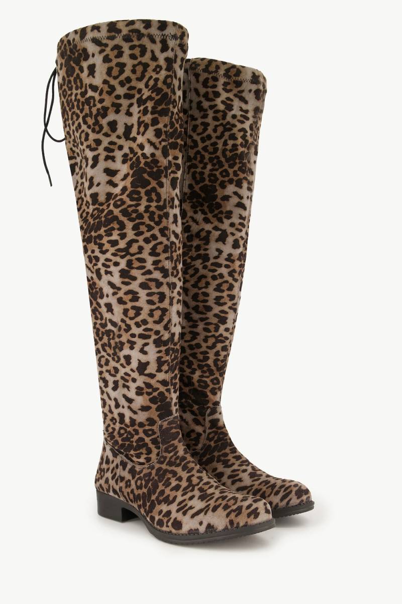 Overknee-Stiefel, Damen, grau, Größe: 40, Leder/Synthetische Fasern, Ulla Popken von Ulla Popken