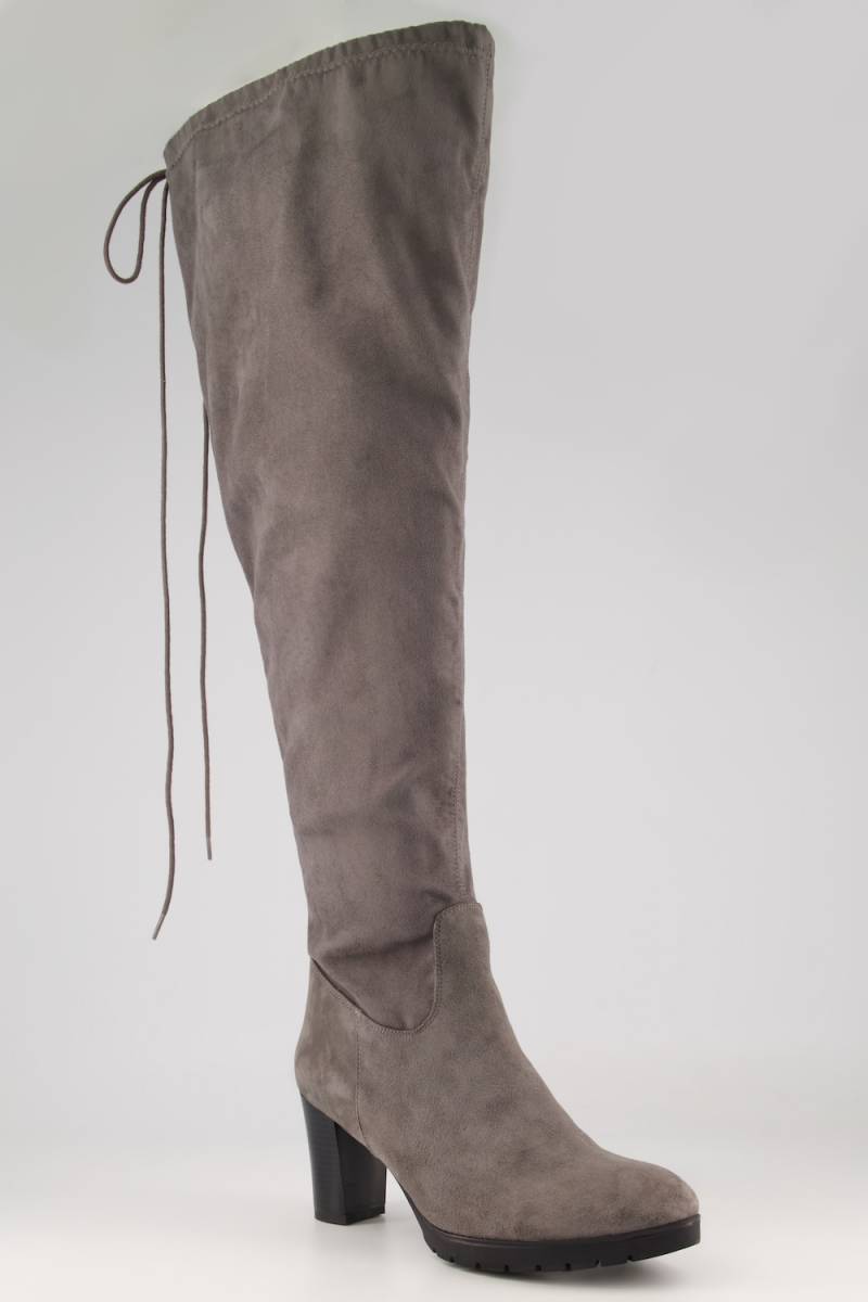 Overknee-Stiefel, Damen, grau, Größe: 44, Synthetische Fasern, Ulla Popken Overknee-Stiefel, Damen, grau, Größe: 44, Synthetische Fasern, Ulla Popken von Ulla Popken