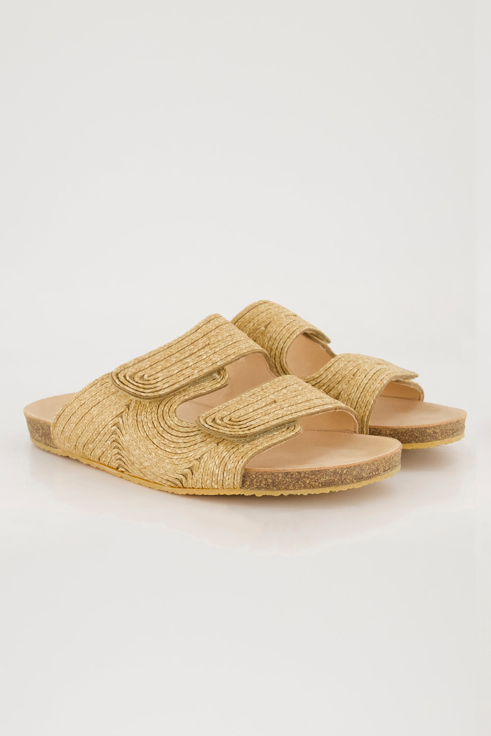 Raffia-Sandalen, Damen, beige, Größe: 45, Leder, Ulla Popken von Ulla Popken