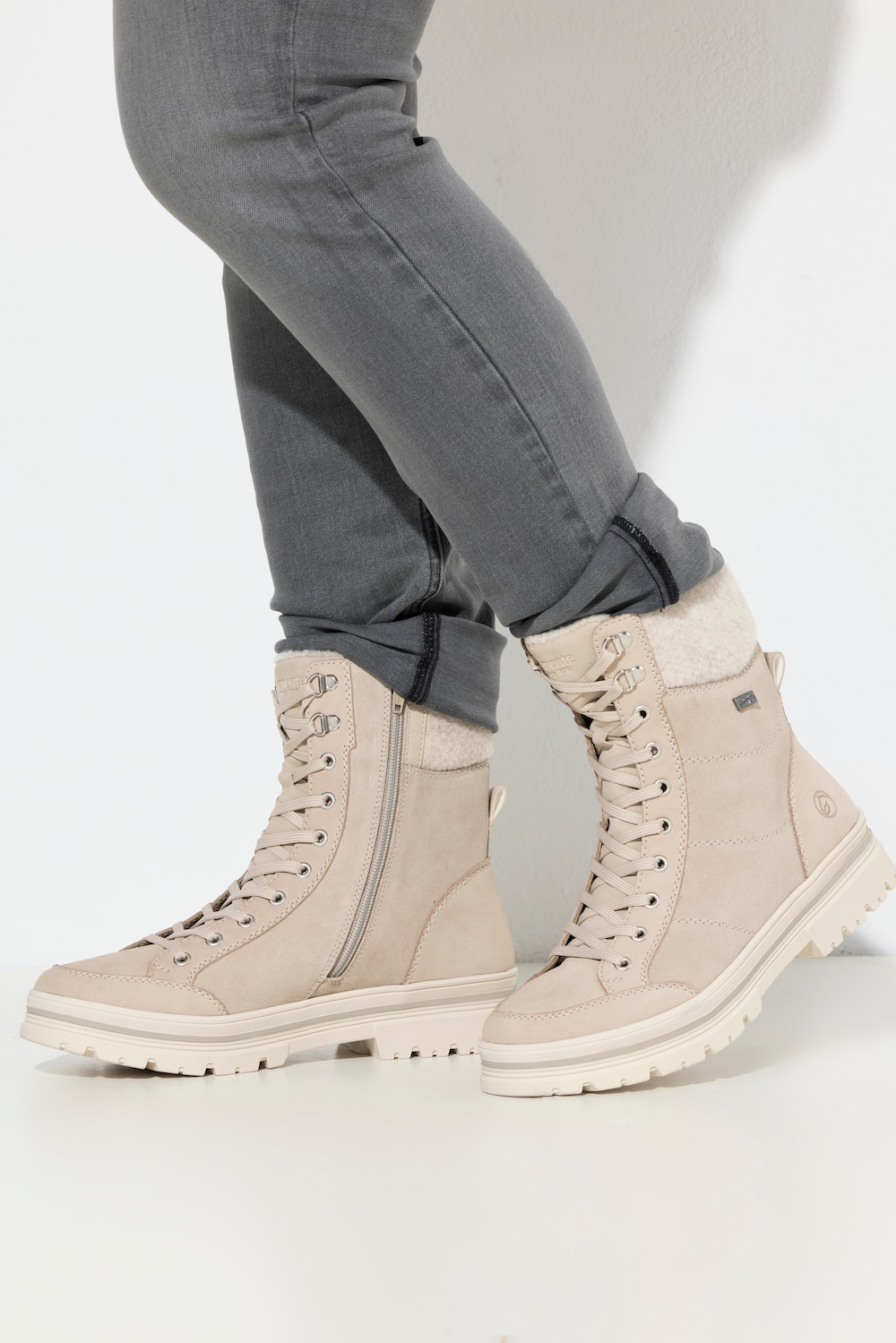 Remonte Leder-Boots, Damen, beige, Größe: 38, Sonstige/Leder/Synthetische Fasern, Ulla Popken von Ulla Popken