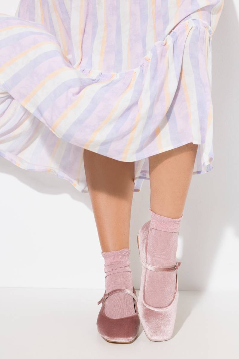 Samt-Ballerinas, Damen, rosa, Größe: 40, Sonstige/Leder, Ulla Popken von Ulla Popken