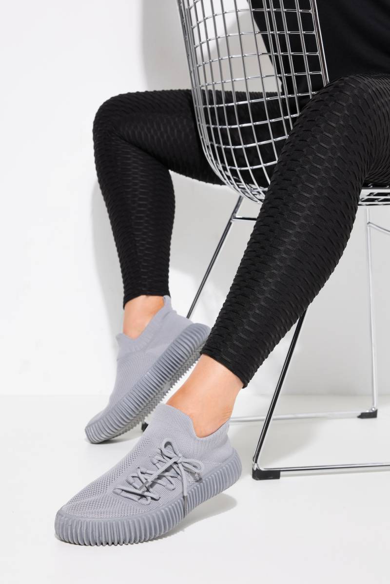 Sock-Sneaker, Damen, grau, Größe: 44, Synthetische Fasern, Ulla Popken Sock-Sneaker, Damen, grau, Größe: 44, Synthetische Fasern, Ulla Popken von Ulla Popken