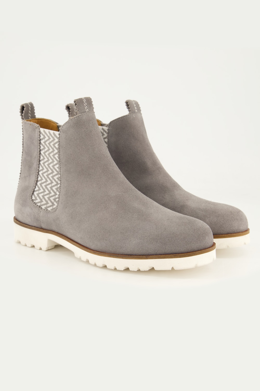 Suede-Chelseaboots, Damen, grau, Größe: 43, Leder, Ulla Popken Suede-Chelseaboots, Damen, grau, Größe: 43, Leder, Ulla Popken von Ulla Popken