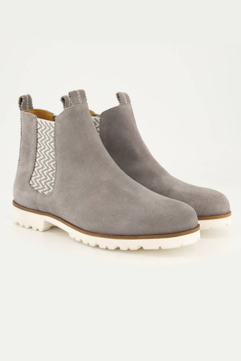 Suede-Chelseaboots, Damen, grau, Größe: 43, Leder, Ulla Popken von Ulla Popken