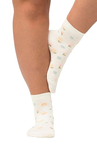Ulla Popken, Damen, große Größen, 2er Pack Kurzschaft-Socke, Blümchen von Ulla Popken