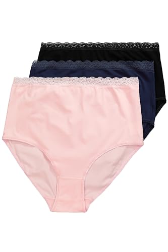 Ulla Popken, Damen, große Größen, 3er Pack Maxi-Slips, Spitzenbund von Ulla Popken