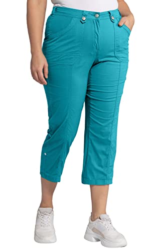 Ulla Popken Damen 7/8-Cargohose PANTS, tiefes aqua, W50 / L32 von Ulla Popken