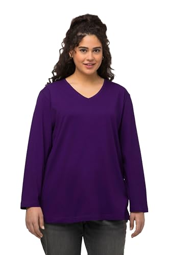 Ulla Popken, Damen, große Größen, Basic-V-Shirt, Langarm von Ulla Popken