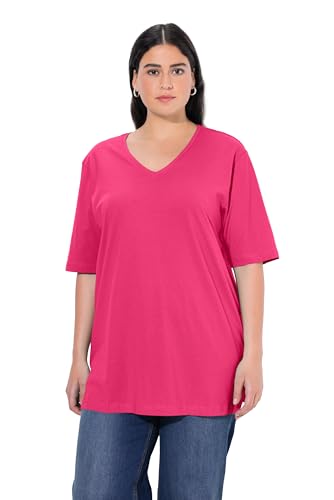 Ulla Popken Damen Basic-v-shirt T-Shirts, Magentapink, 54-56 EU von Ulla Popken