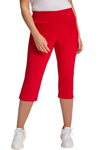 Ulla Popken Damen Bengalin-Capri Hosen, apfelrot, 53W / 32L von Ulla Popken