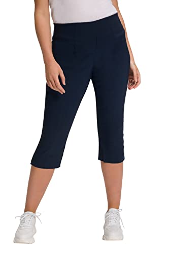 Ulla Popken Damen Bengalin-Capri Hosen, Blauschwarz, 47W / 32L Ulla Popken Damen Bengalin-Capri Hosen, Blauschwarz, 47W / 32L von Ulla Popken
