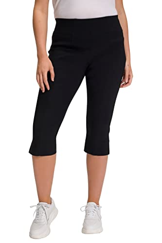 Ulla Popken Damen Bengalin-Capri Hosen, schwarz, 56W / 32L von Ulla Popken