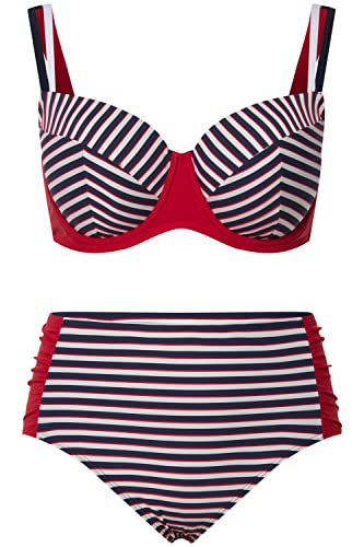 Ulla Popken, Damen, große Größen, Bikini, Streifen, Struktur, Bügel-Softcups von Ulla Popken