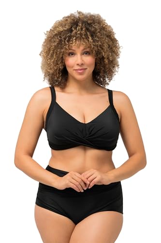 Ulla Popken Damen Bikinitop Tina, Uni Bikini, Schwarz, XXXL von Ulla Popken