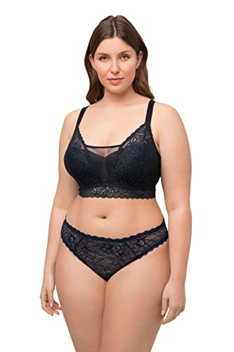 Ulla Popken Damen Bralette, Spitze, Softcups, ohne Bügel, Cup C-D BH, Nachtblau, 110A von Ulla Popken