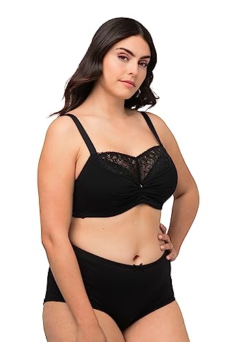 Ulla Popken Damen Bügel, Softcup, Lace-Cover BH, schwarz, 46 von Ulla Popken