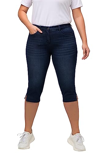 Ulla Popken, Damen, große Größen, Capri Jeans Sarah, schmale 5-Pocket-Form, Saumschlitz von Ulla Popken