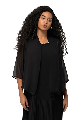 Ulla Popken, Damen, große Größen, Chiffonjacke, Oversized, Schalkragen, 3/4-Arm von Ulla Popken