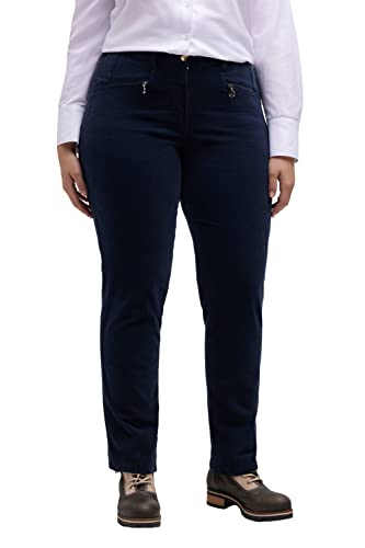 Ulla Popken Damen Cordhose Mony, teilelastischer Bund Hose, Marine, 38W / 32L von Ulla Popken