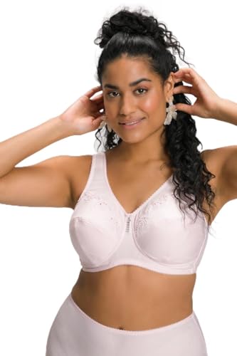 Ulla Popken Damen Entlastungs-BH, ohne Bügel, Strassanhänger, Cup C - G BRA, blütenrosa, 130G von Ulla Popken