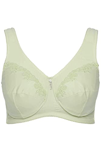 Ulla Popken Damen Entlastungs-BH, ohne Bügel, Strassanhänger, Cup C - G BRA, helles salbei, 120G von Ulla Popken