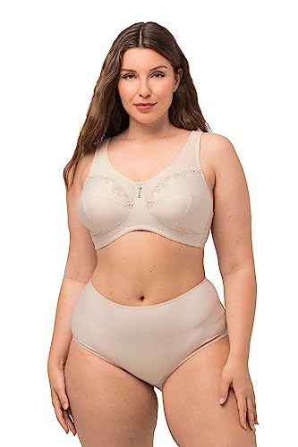 Ulla Popken Damen Entlastungs-BH, ohne Bügel, Strassanhänger, Cup C - G BRA, perlweiß, 105D von Ulla Popken