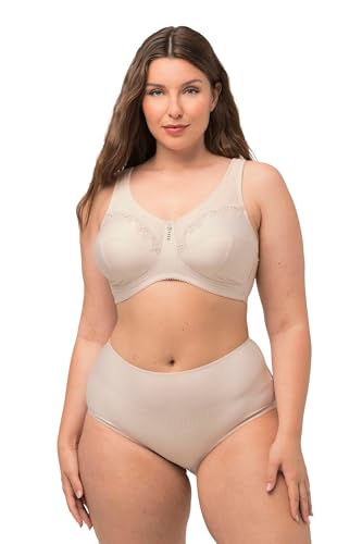 Ulla Popken Damen Entlastungs-BH, ohne Bügel, Strassanhänger, Cup C - G BRA, perlweiß, 125C von Ulla Popken