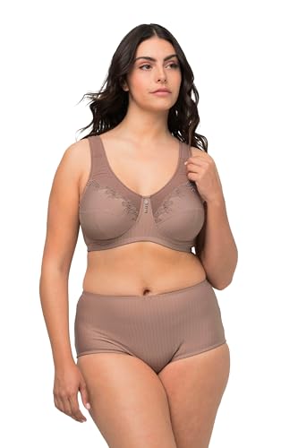 Ulla Popken Damen Entlastungs-BH, ohne Bügel, Strassanhänger, Cup C - G BRA, taupe, 100E von Ulla Popken