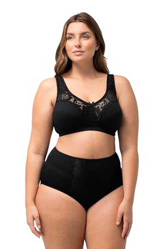 Ulla Popken Damen Entlastungs-BH Kelly, Spitze, Ohne Bügel, Cup C-e BH, Schwarz, 100D EU von Ulla Popken