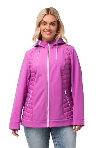 Ulla Popken Damen Grs Hyprar Shoftshelljacke Mit Steppung, Wasserabweisend Jacke, Lila, 54-56 EU von Ulla Popken