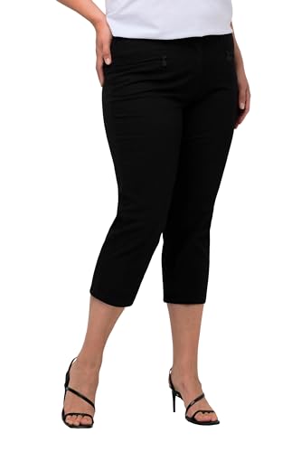 Ulla Popken Damen Mony, Wadenlang, Zipptaschen, Stretch Hose, Schwarz, 42W / 32L EU von Ulla Popken