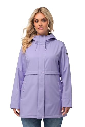 Ulla Popken Damen Hyprar: Softshelljacke mit Overlapping, wasserabweisend Jacke, Lila, 48-50 von Ulla Popken